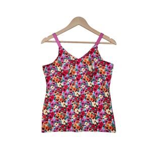 Ruby Ribbon Camisole Cami Tank Top Shaping Top sz 36 Pink Multicolor Floral